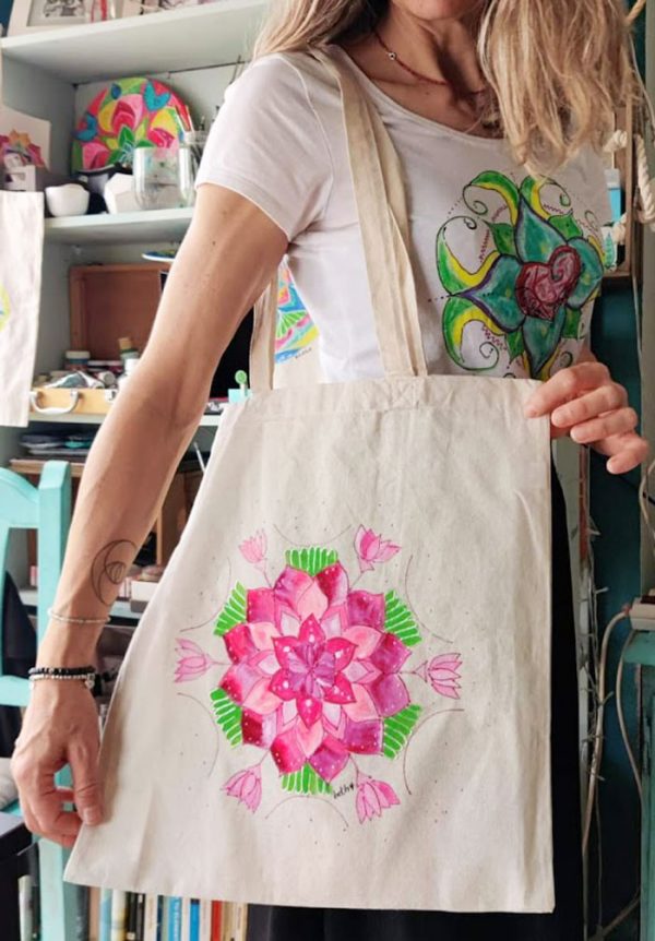 Bolsa Tote Bag Mandala Pink Lotus